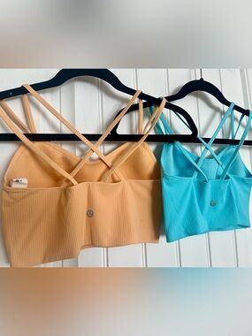 lululemon Ribbed Strappy Sports Bra Set - Size 6